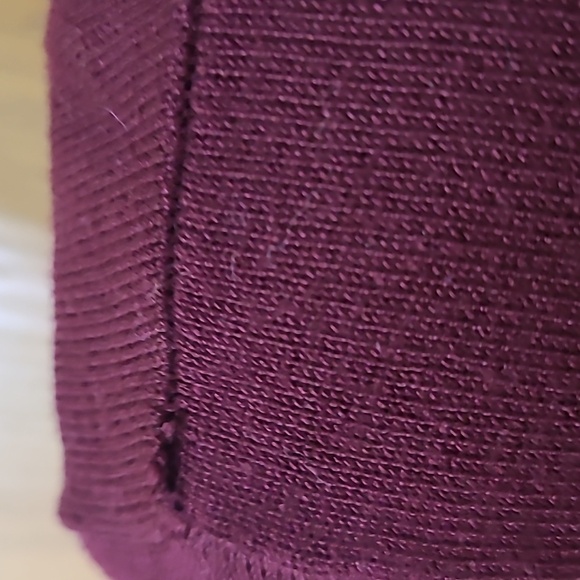 Mak Sweater burgundy button up 3/4 sleeve cardigan - Picture 4 of 4